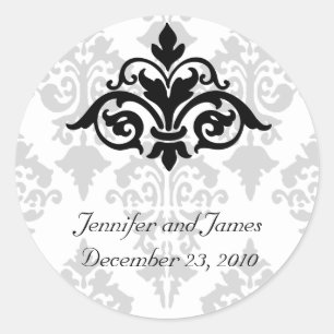 Etiqueta elegante do casamento tema damasco