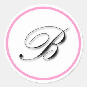 Etiqueta elegante do monograma de "B": Rosa e