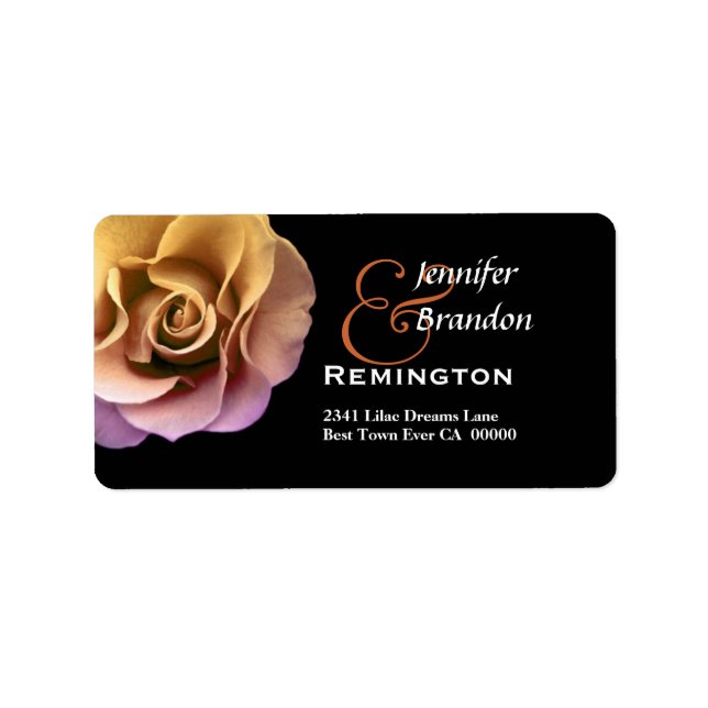 Etiqueta Elegante, Dourado e Pessegueiro, Rosa Sunset (Frente)
