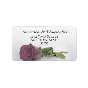 Etiqueta Elegante Dusty Mauve Pink Rose Endereço de Casame