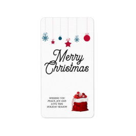 Etiqueta Elegante em branco e vermelho | Feliz Natal