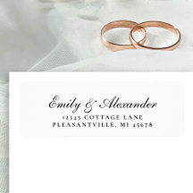 Elegante Endereço de Devolução de Casamento em Rót