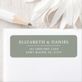 Etiqueta Elegante Endereço de Devolução de Casamento Verde 