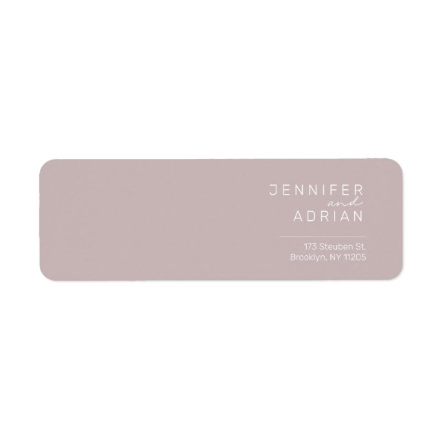Etiqueta Elegante Endereço de Devolução Rosa Prata Minimali (Frente)