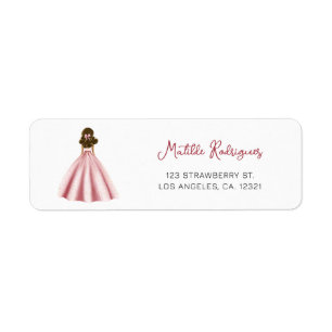 Etiqueta Elegante Endereço de Retorno de Aniversário de Qui