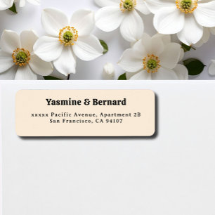 Etiqueta Elegante Endereço de Retorno de Casamento Bege Sim