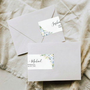 Etiqueta Elegante Endereço de Retorno de Casamento Floral e