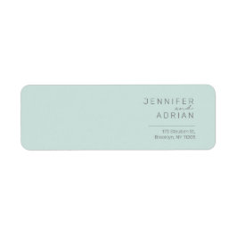 Etiqueta Elegante Endereço de Retorno Minimal Moderno Menta