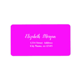 Etiqueta Elegante Estilo Rosa Fluorescente Neon