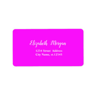 Etiqueta Elegante Estilo Rosa Fluorescente Neon