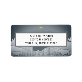 Etiqueta Elegante Estrela Da Natividade Natal De Belém