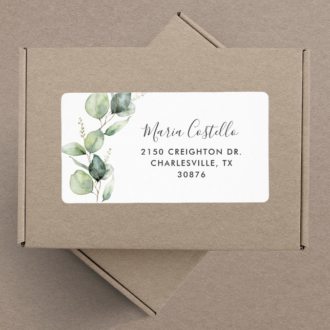 Etiqueta Elegante Eucalyptus Quinceanera Endereço (Elegant Eucalyptus Quinceanera Address Label)