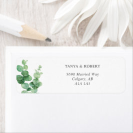 Etiqueta Elegante Eucalyptus Wedding Foliage Sage Green