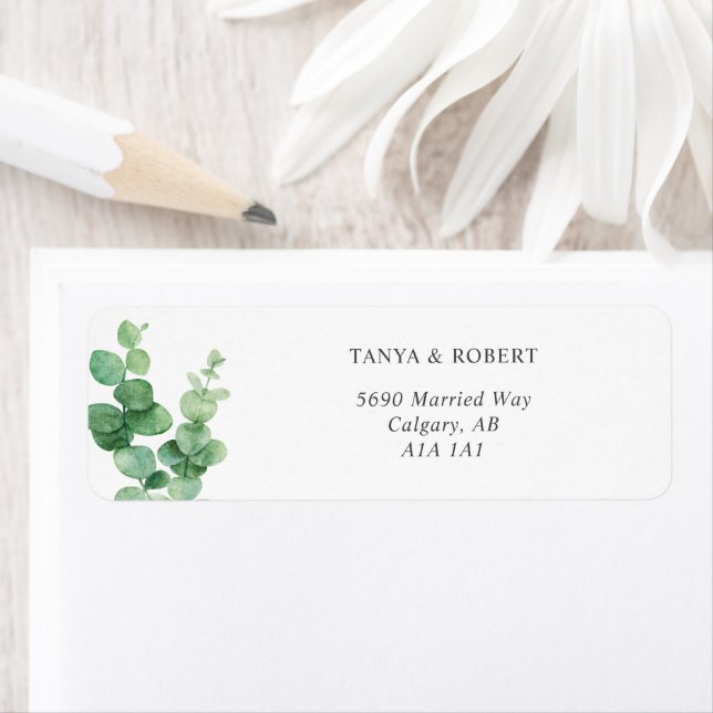 Etiqueta Elegante Eucalyptus Wedding Foliage Sage Green (Insitu)