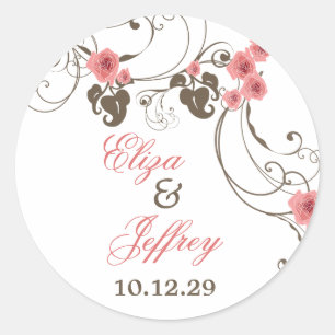 Etiqueta elegante floral do casamento de Fleur dos