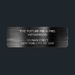 Etiqueta Elegante Folha Metálica Preta Casamento Moderno<br><div class="desc">Elegante e Moderno Rótulo de Endereço de Devolução de Casamento Preto. O texto deste adesivo de letra manuscrita com pincel pode ser atualizado e personalizado com seu nome. Este rótulo de endereço de devolução faz parte de uma coleção de casamento correspondente e itens adicionais correspondentes podem ser solicitados entrando em...</div>