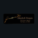 Etiqueta Elegante Formando manuscrito, preto<br><div class="desc">Formando manual elegante sobre fundo preto.</div>