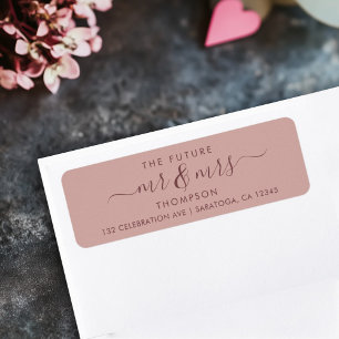 Etiqueta Elegante Future MR e MRS Endereço Cinnamon Rosa