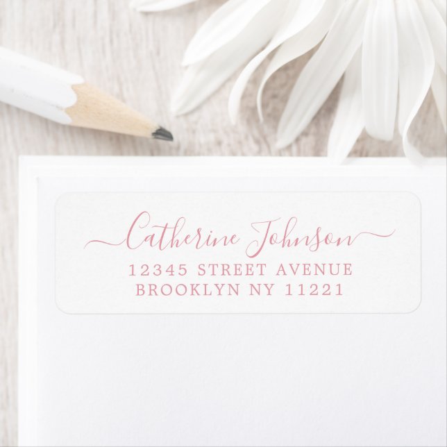Etiqueta Elegante Girly Script Calliografia Dusty Rosa (Insitu)