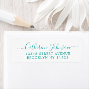 Etiqueta Elegante Girly Script Calliografia Teal Green