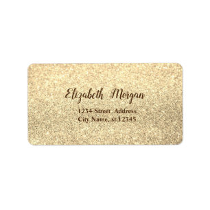 Etiqueta Elegante Glitter Dourado com Estilo, Bokeh
