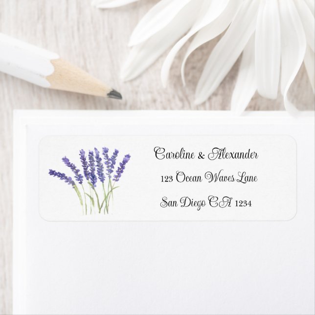 Etiqueta Elegante Lavanda com Ervas Florais em Aquarela par (Insitu)
