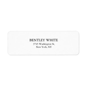 Etiqueta Elegante liso simples à moda branco chique na mod