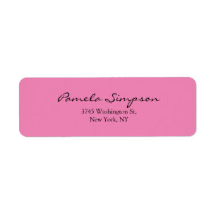 Etiqueta Elegante liso simples feminino cor-de-rosa chique