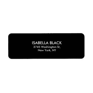 Etiqueta Elegante liso simples preto moderno na moda
