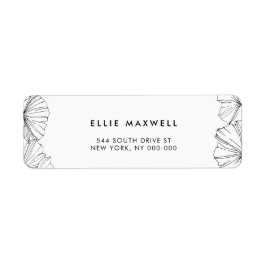 Etiqueta Elegante minimalista Ginkgo Biloba