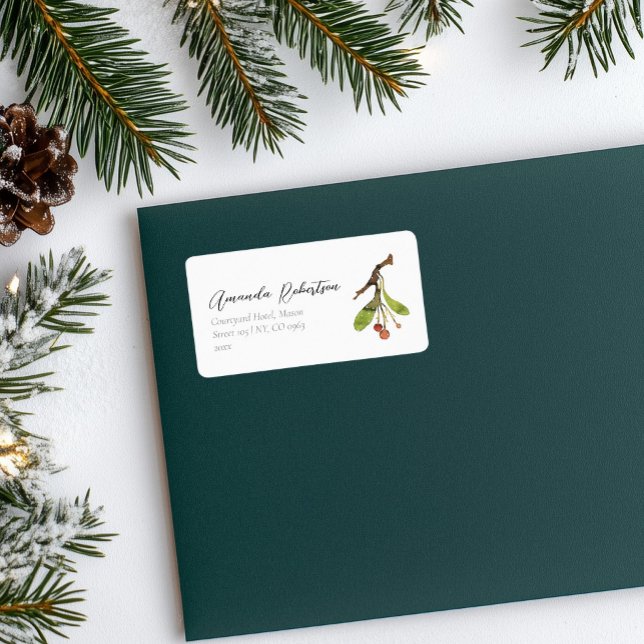 Etiqueta Elegante Mistletoe Christmas (Criador carregado)