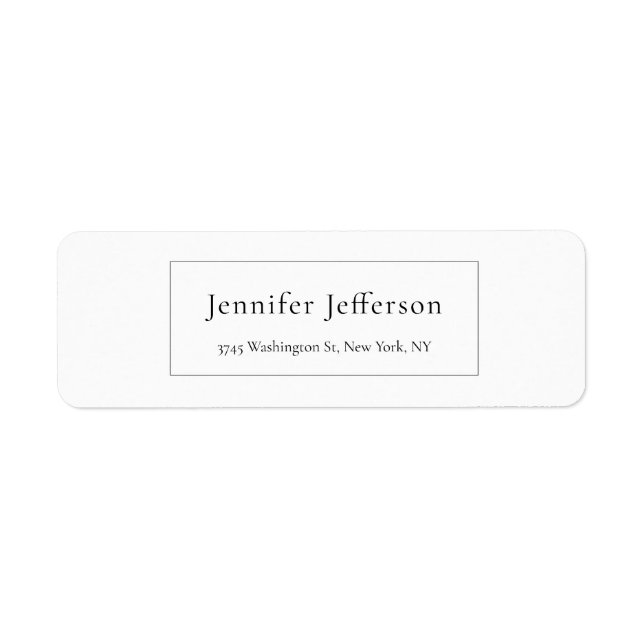 Etiqueta Elegante Moderno Plain Professional (Frente)