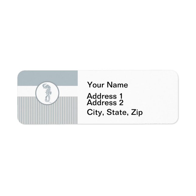 Etiqueta Elegante Náutico Clássico Azul-Marinho (Frente)