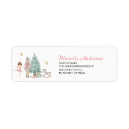 Etiqueta Elegante Nutcracker Nutcracker Balé Rosa Christma