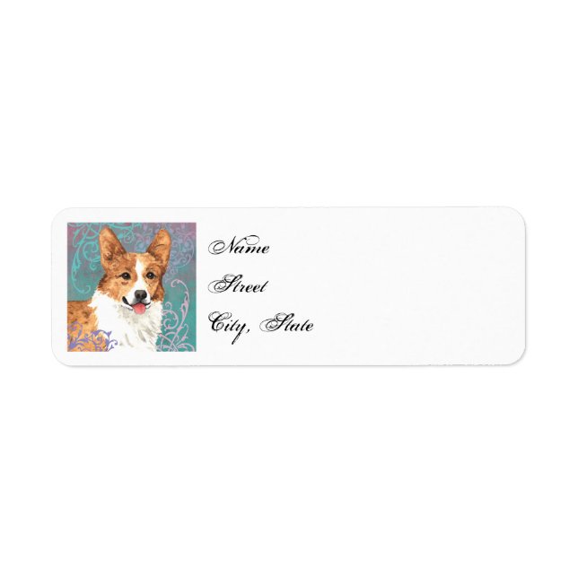 Etiqueta Elegante Pembroke Welsh Corgi (Frente)
