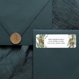 Etiqueta Elegante Pine Wreath e Greenery | Natal