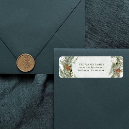 Etiqueta Elegante Pine Wreath e Greenery | Natal