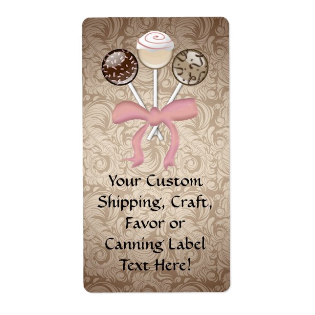 Etiqueta Elegante Pop de bolos de cacau (Frente)