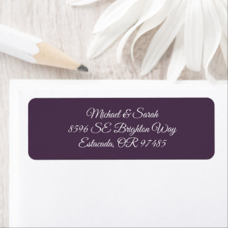Etiqueta Elegante Rich Wine Purple Return Address