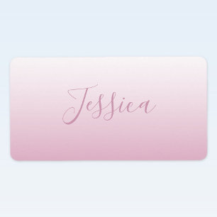 Etiqueta Elegante Roteiro & Ombre Rosa (qualquer cor) Editá