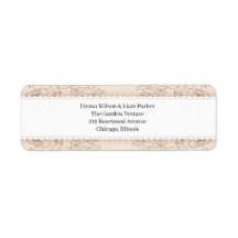 Elegante rótulo de endereço de retorno Floral em R