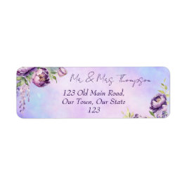 Etiqueta Elegante roxo lilac wisteria obrigado você