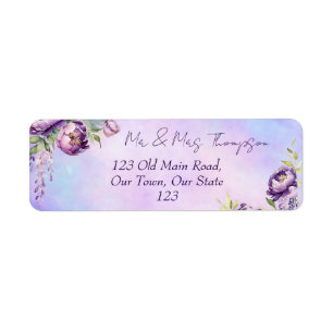 Etiqueta Elegante roxo lilac wisteria obrigado você
