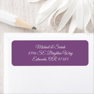 Etiqueta Elegante Roxo Púrpura Poeira Endereço de Retorno