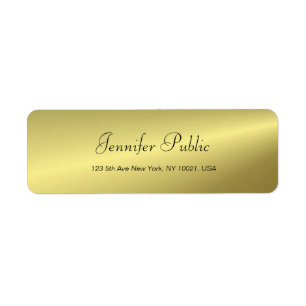 Etiqueta Elegante Script Dourado Moderno Manuscrito