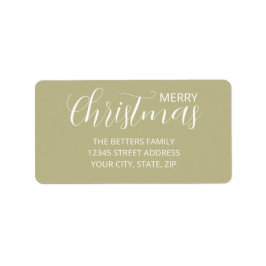 Etiqueta Elegante Simples Limpo Natal Verde Sage