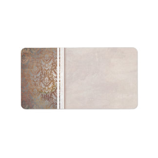 Etiqueta Elegante Tuscan Damask Italiano Contemporâneo