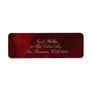Etiqueta Elegante Veludo Vermelho Glamour Casamento Vintage