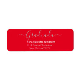 Etiqueta Elegante Vermelho Espanhol | Ano de Turma Personal