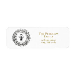 Etiqueta Elegante Vintage Queen Bee Butterfly Wreath